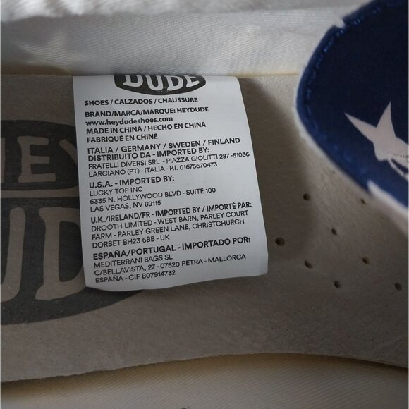 NWT Hey Dude Wally Patriotic American Flag Red Blue Men's Sz 11 - Picture 10 of 11